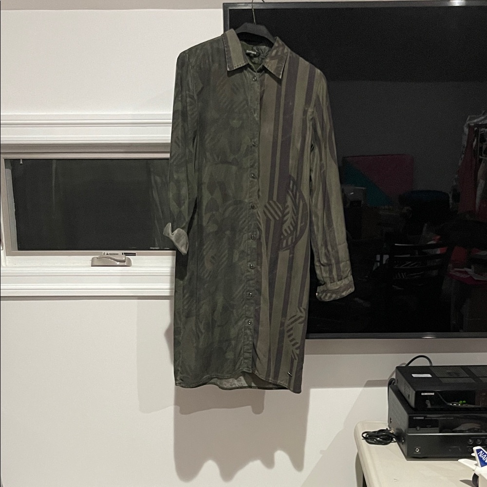 Desigual Women's Green Patterned Shirt Jacket